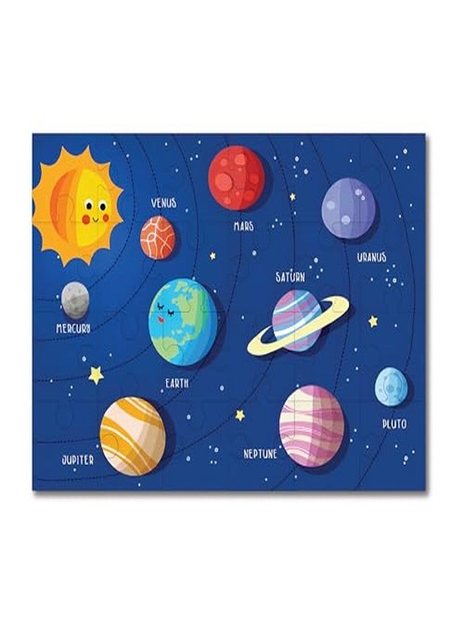 Khilonewale Kids Jigsaw Puzzle 8x12 Inch for Ages 3+, Colourful Learning Puzzle for Boys & Girls, Educational Game, Fun Gift for Kids, for Early Learning & Family Play (Smiling Solar System) - Image 1